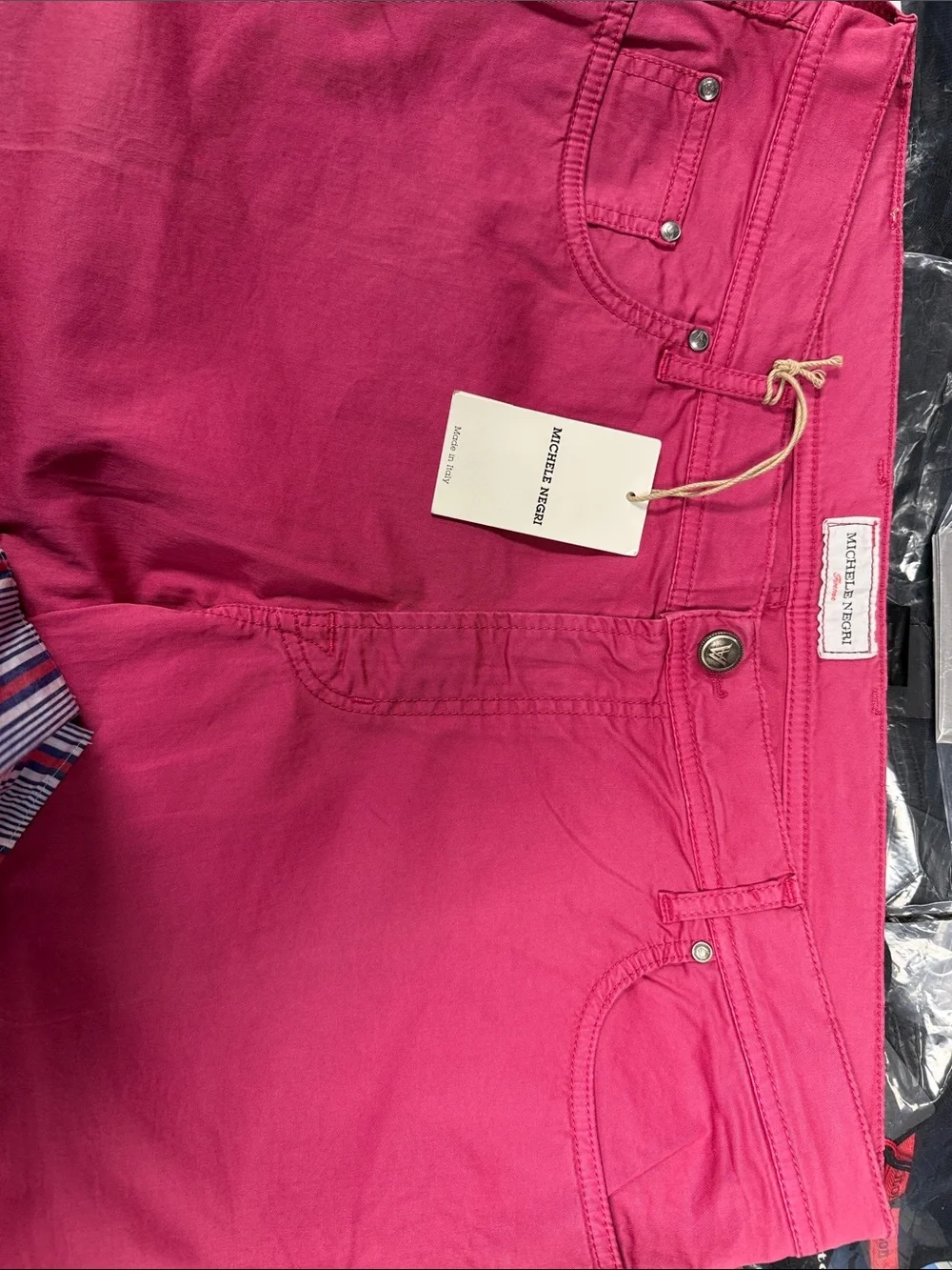 Michele Negri Bright Pink Denim Shorts